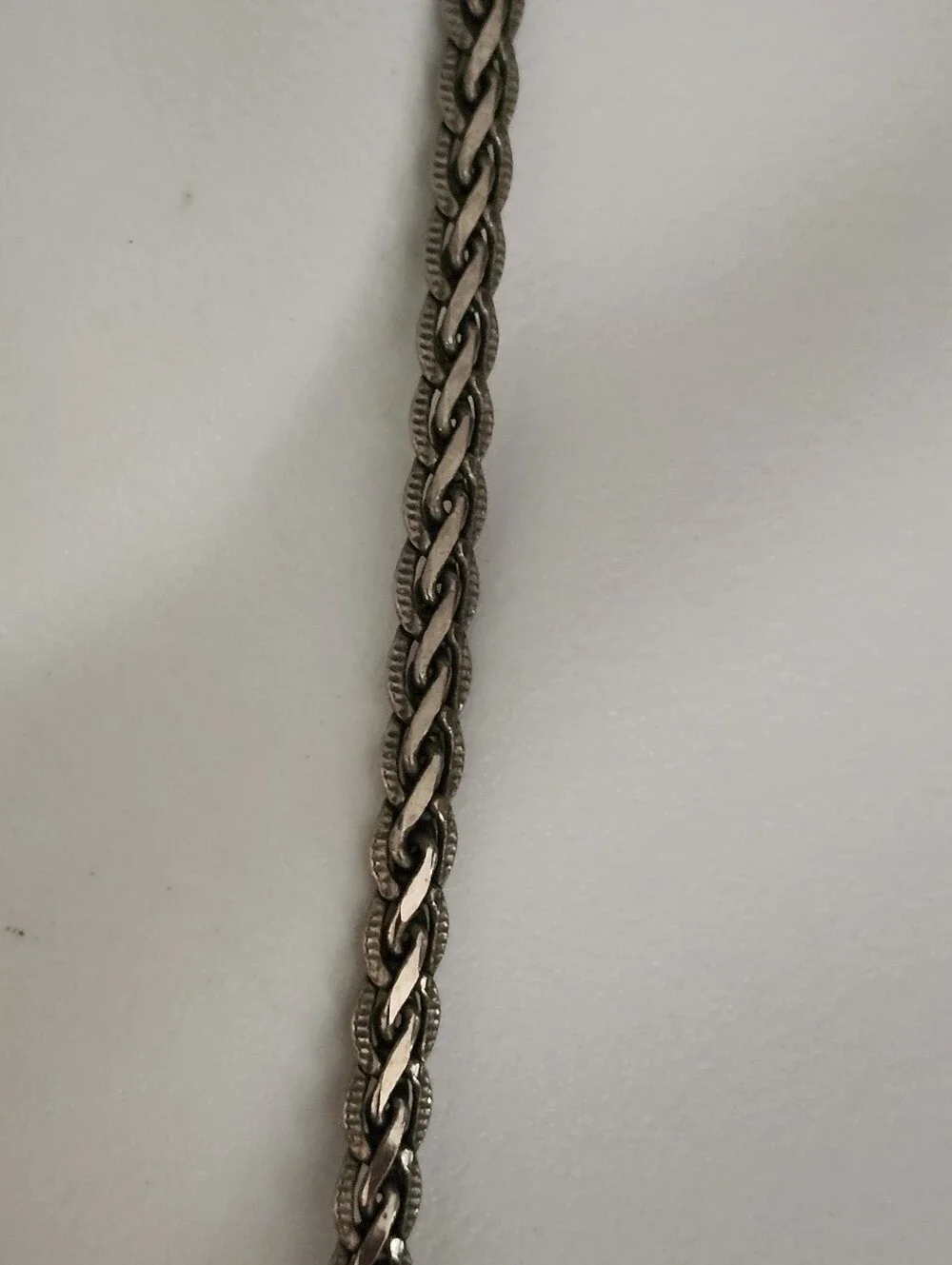 Sterling-Look Twisted Rope Chain Necklace in Silver Tone 24 Inches